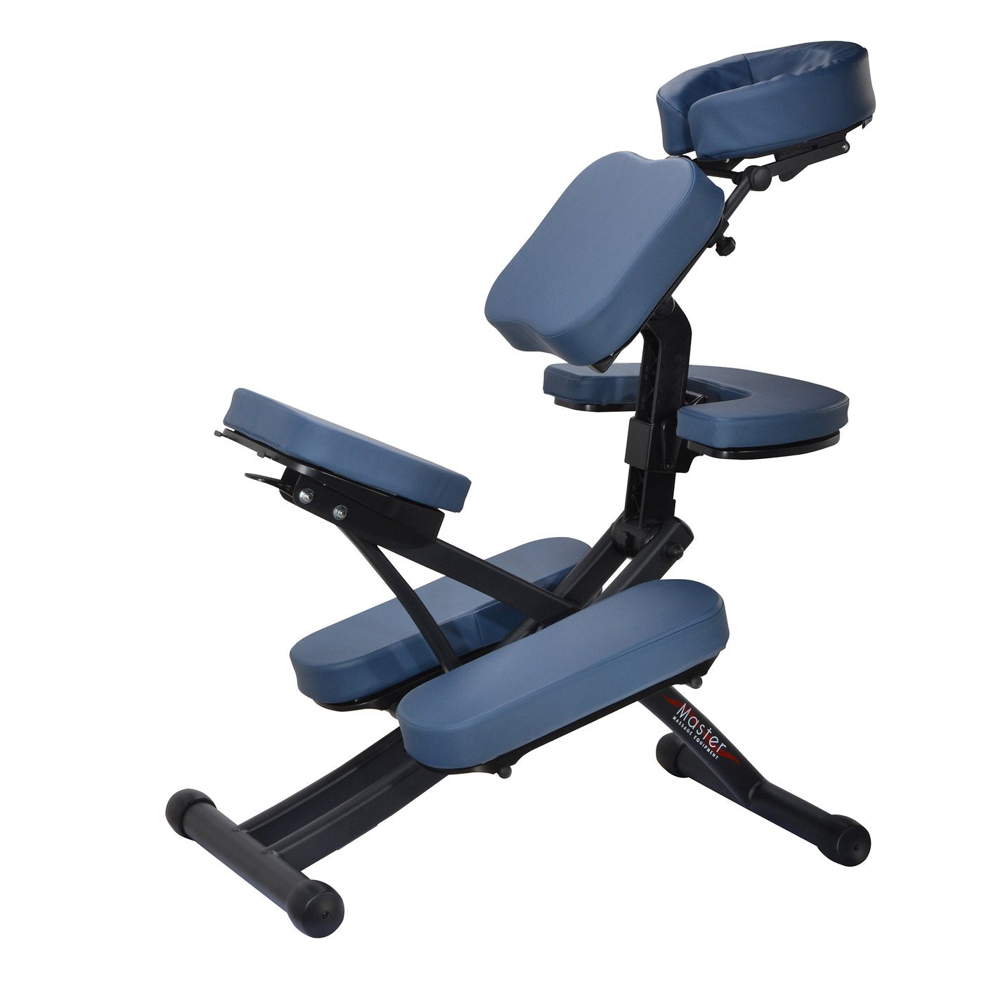 Master Massage Rio™ Opvouwbare mobiele massagestoel/therapiestoel van metaal, pakket met koffer - koningsblauw