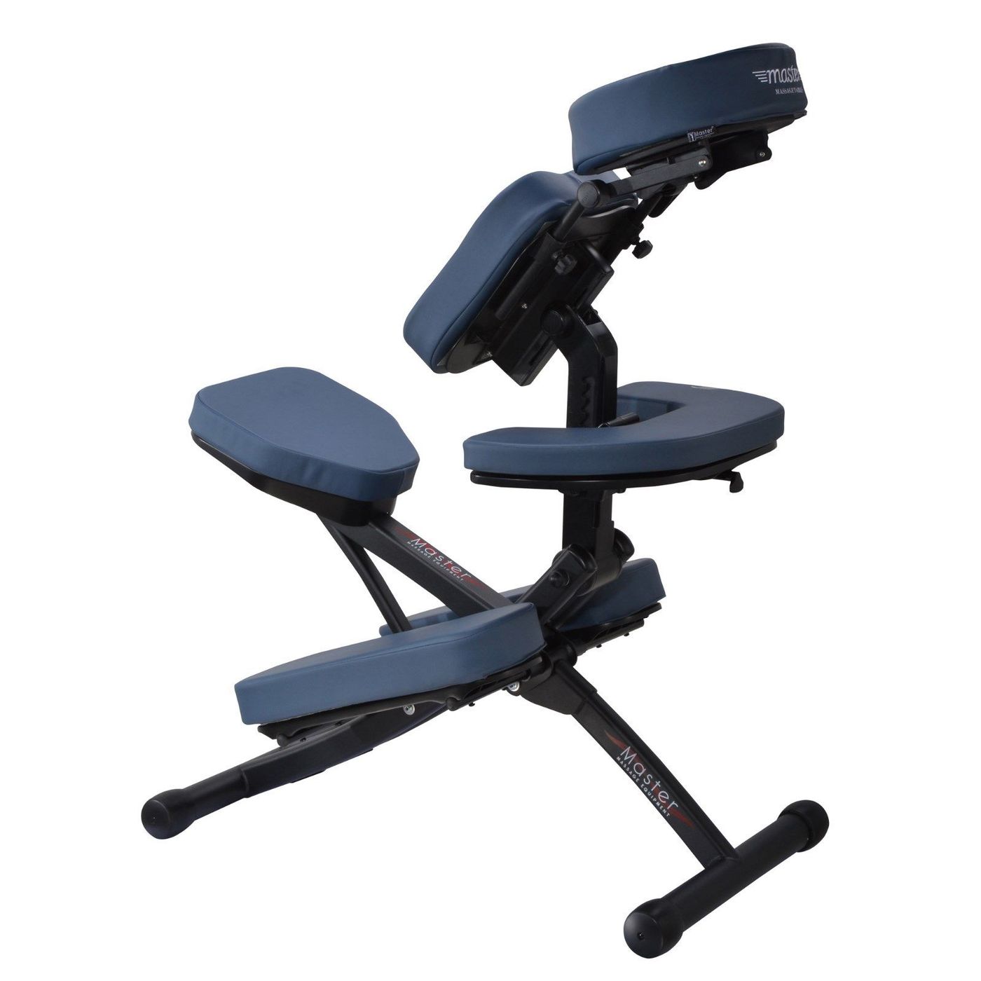 Master Massage Rio™ Opvouwbare mobiele massagestoel/therapiestoel van metaal, pakket met koffer - koningsblauw