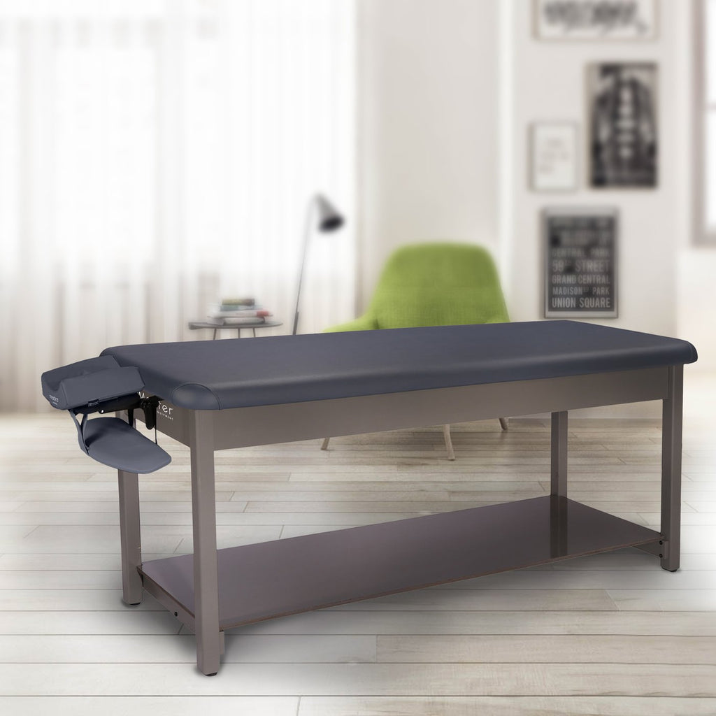 Master Massage 76 cm Bahama vaste massagetafel fysiotherapietafel, koningsblauw