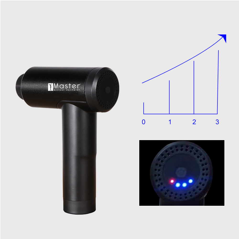 Master Massage Standard vibratiemassageapparaat met 3 snelheden, draagbaar diepweefsel-massagepistool voor spieren en fascia met opbergkoffer