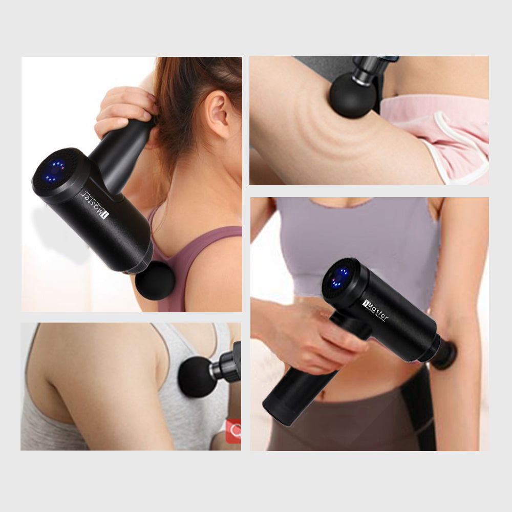 Master Massage Standard vibratiemassageapparaat met 3 snelheden, draagbaar diepweefsel-massagepistool voor spieren en fascia met opbergkoffer