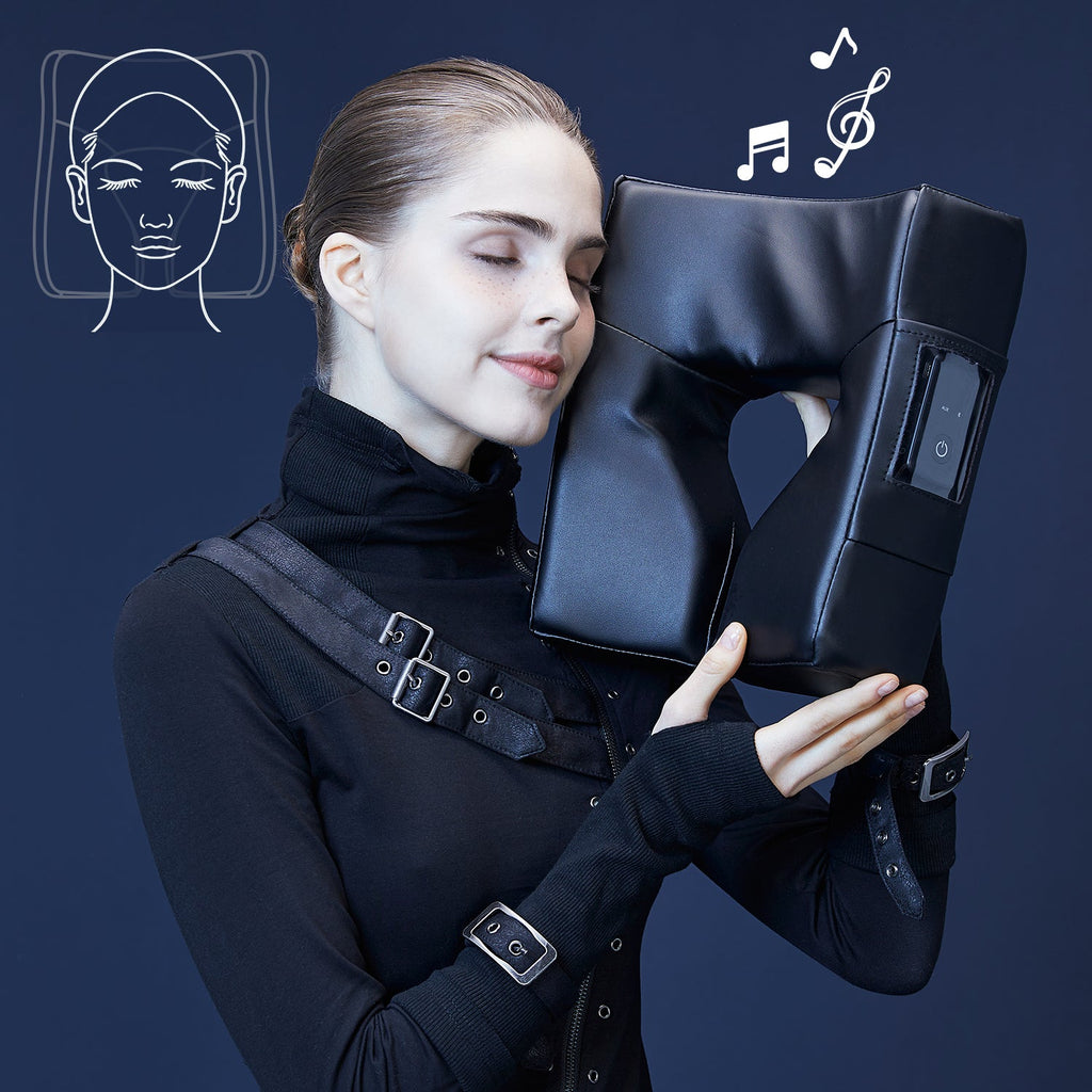 Master Massage ErgonomicDream MusicMaster gezichtskussen met neusuitsparing, hoofdkussen met traagschuim en hi-fi luidspreker, Bluetooth en AUX, voor massagetafel en massagebank