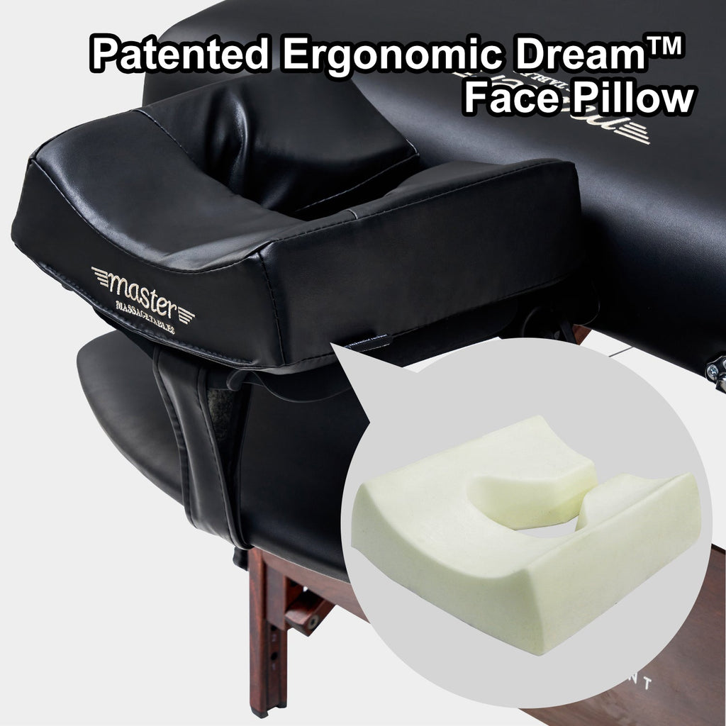 Master Massage ErgonomicDream MusicMaster gezichtskussen met neusuitsparing, hoofdkussen met traagschuim en hi-fi luidspreker, Bluetooth en AUX, voor massagetafel en massagebank