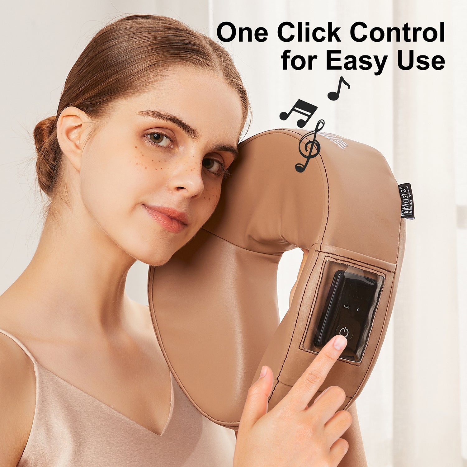 Master Massage Ultra Plush MusicMaster gezichtskussen neushoorn-hoofdkussen met traagschuim en hifi-luidspreker Bluetooth AUX voor massagetafel massagebank zwart