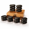 Master Massage 18-delige hotstone-set massagestenen van basaltsteen met elegante bamboekist