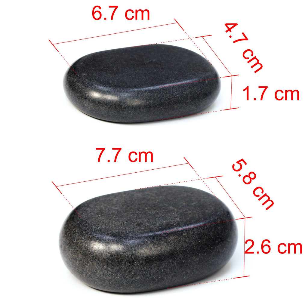 Master Massage 18-delige hotstone-set massagestenen van basaltsteen met elegante bamboekist