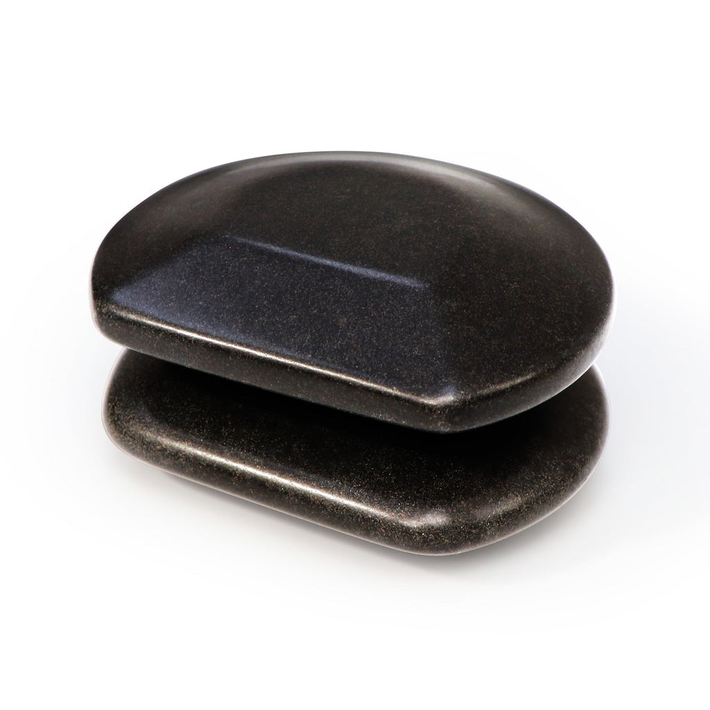 Master Massage basaltstenen 3/4 rond voor hotstone Gua Sha-stenen, verpakking met 2 stuks