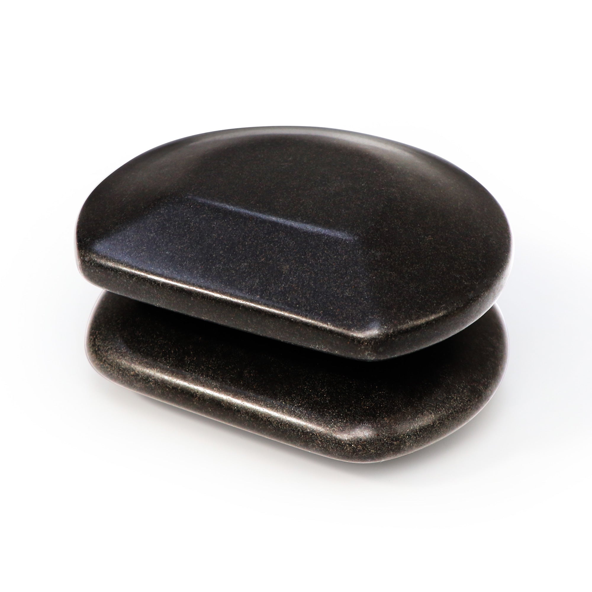 Master Massage basaltstenen 3/4 rond voor hotstone Gua Sha-stenen, verpakking met 2 stuks