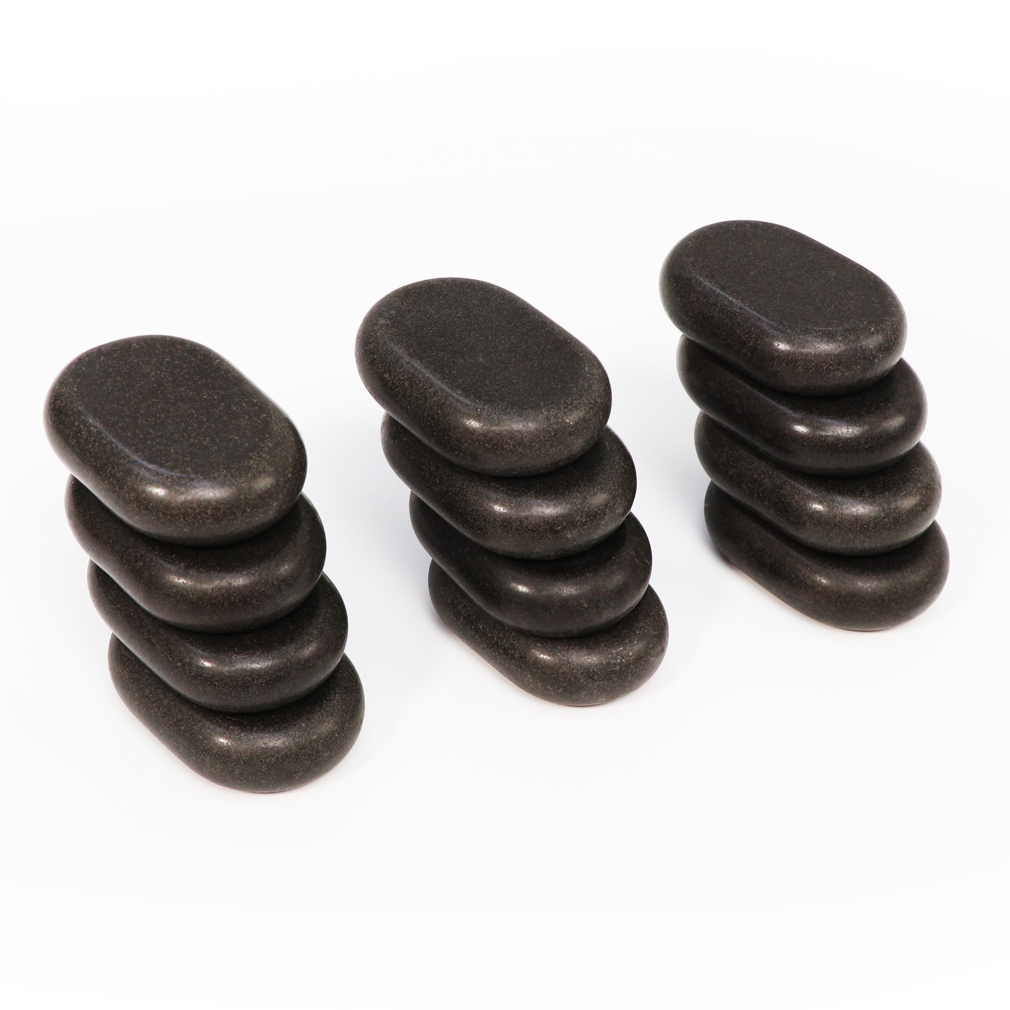 Master Massage middelgrote ovale basalt hotstone-massagestenen 6.4cm x 4.6cm x 1.8cm (12 stuks)