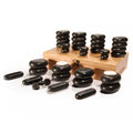 Master Massage 40-delige hotstone-set massagestenen van basaltsteen met elegante bamboekist
