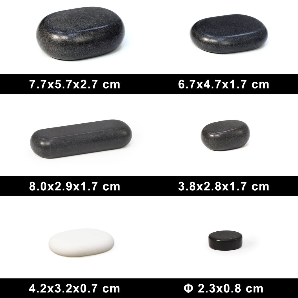 Master Massage 40-delige hotstone-set massagestenen van basaltsteen met elegante bamboekist