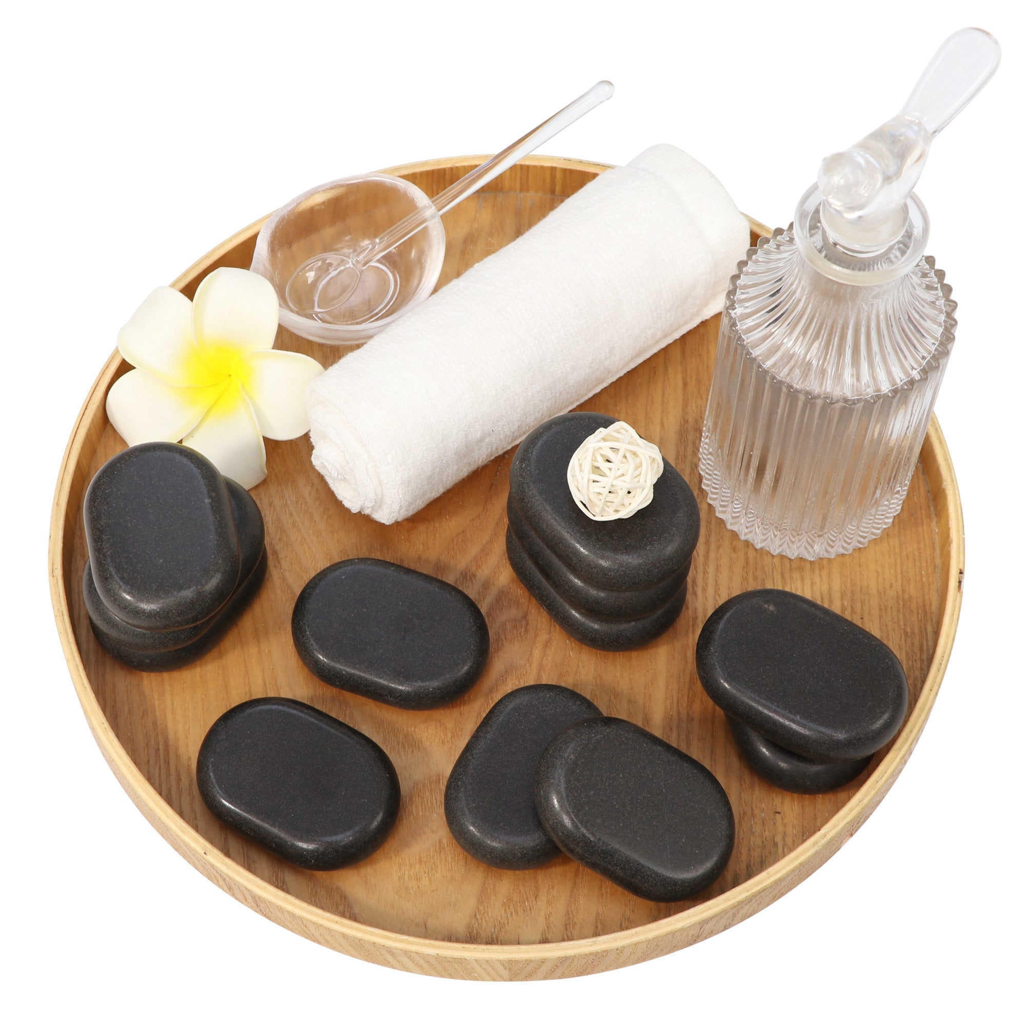 Master Massage middelgrote ovale basalt hotstone-massagestenen 6.4cm x 4.6cm x 1.8cm (12 stuks)