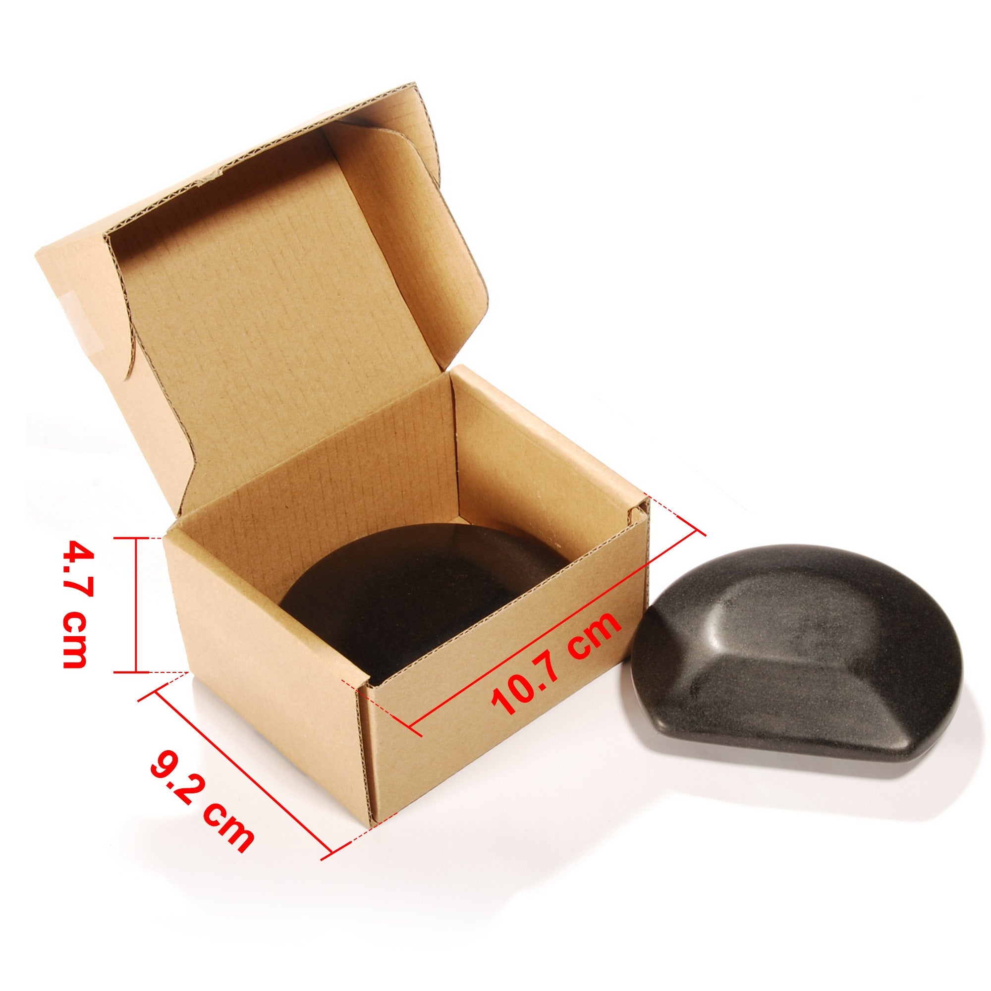 Master Massage basaltstenen 3/4 rond voor hotstone Gua Sha-stenen, verpakking met 2 stuks