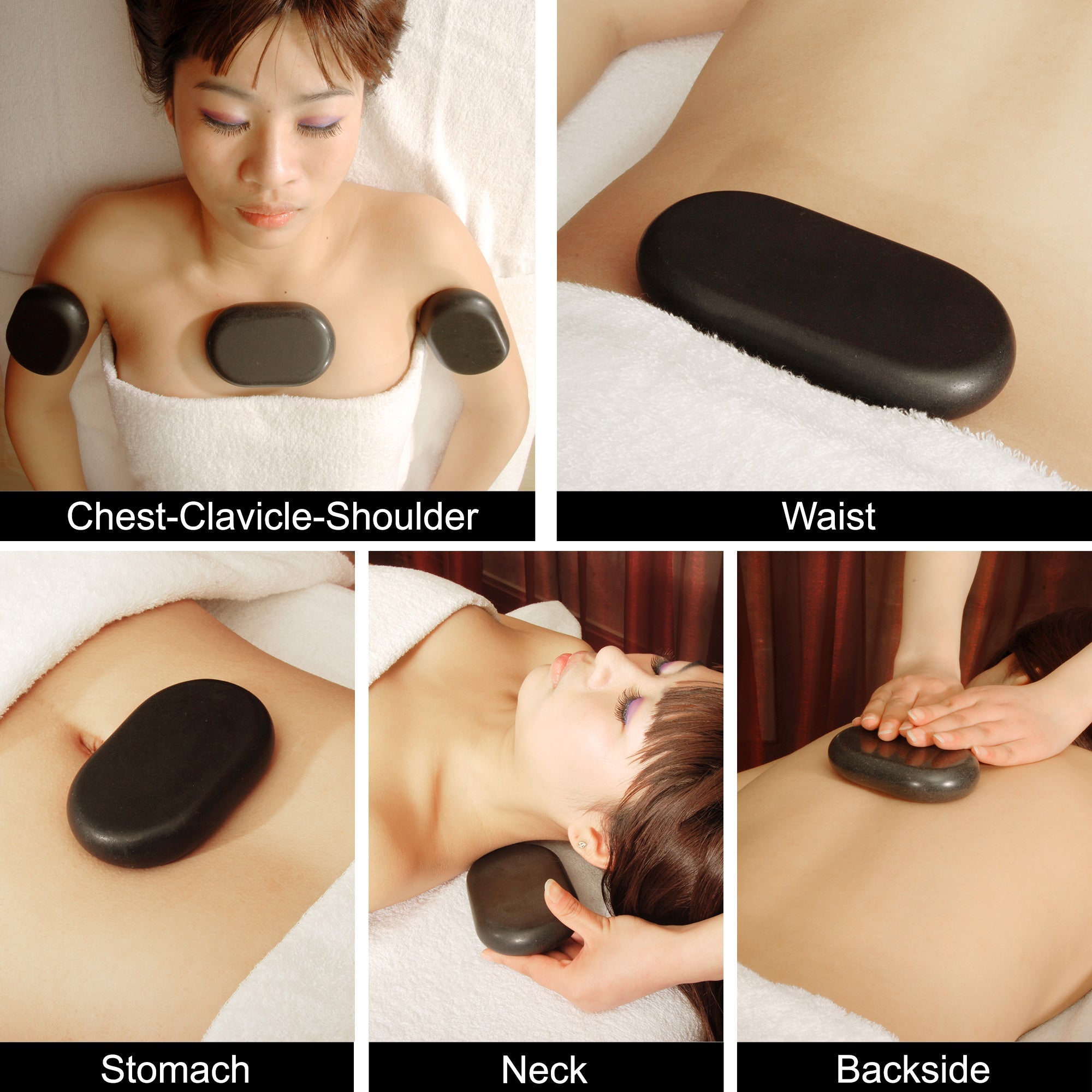 Master Massage Grote ovale basalt hotstone-massagestenen (XXX)