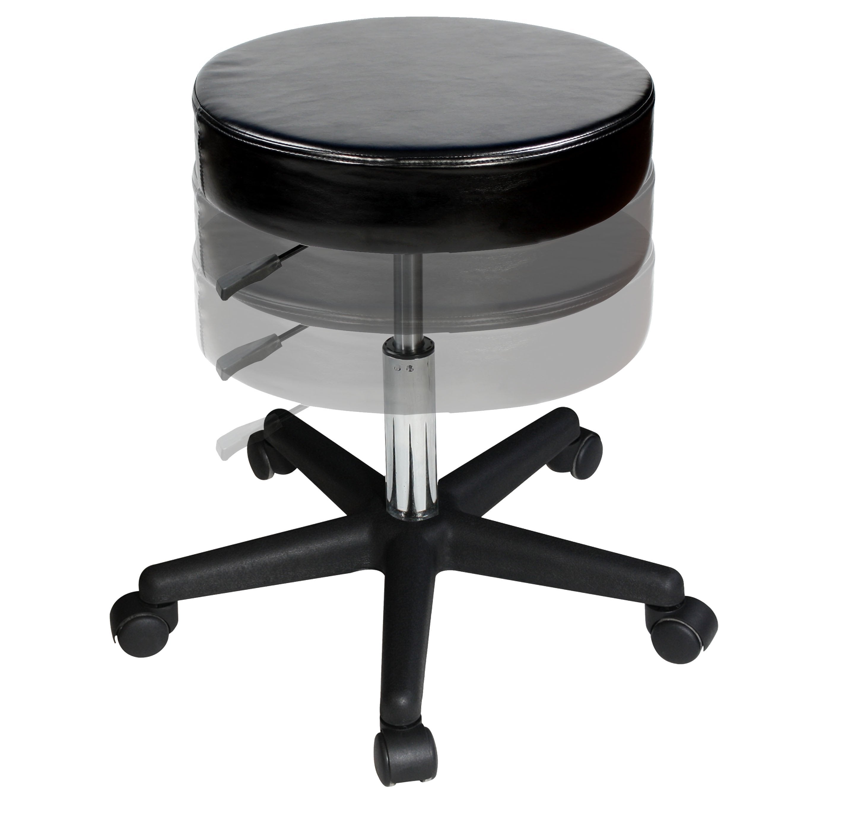 Master Massage Non-Costco™ Glider rolkruk, draaikruk voor praktijk, schoonheidssalonkruk, draaibaar - zwart