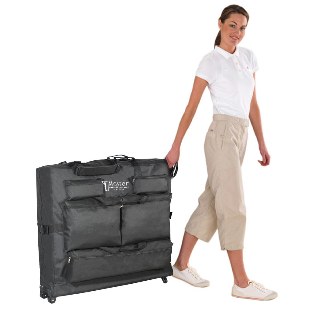Master Massage transporttas met schouderriem zonder wielen voor massagetafels van 64cm~79cm, nylon, voor nog eenvoudiger vervoer - zwart