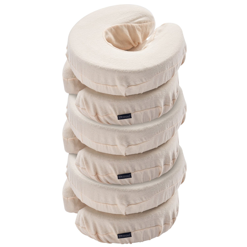 Master Massage 6 x overtrekken voor hoofdsteunkussen 100% katoen wasbaar 6-pack naturel
