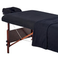 Master Massage Flanel 3-delige set overtrek, hoeslaken, laken, kussensloop voor massagetafel salon katoen - hemelsblauw