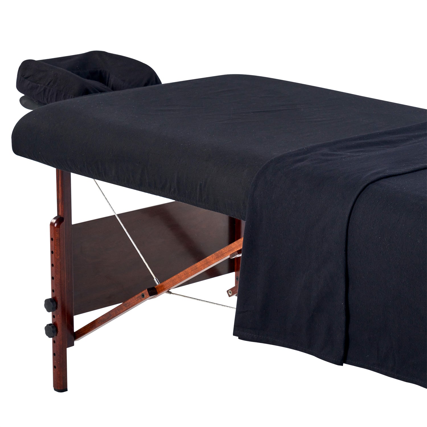 Master Massage flanellen 3-delige set met hoeslaken, laken en kussensloop voor massagetafel in salon, katoen - wit