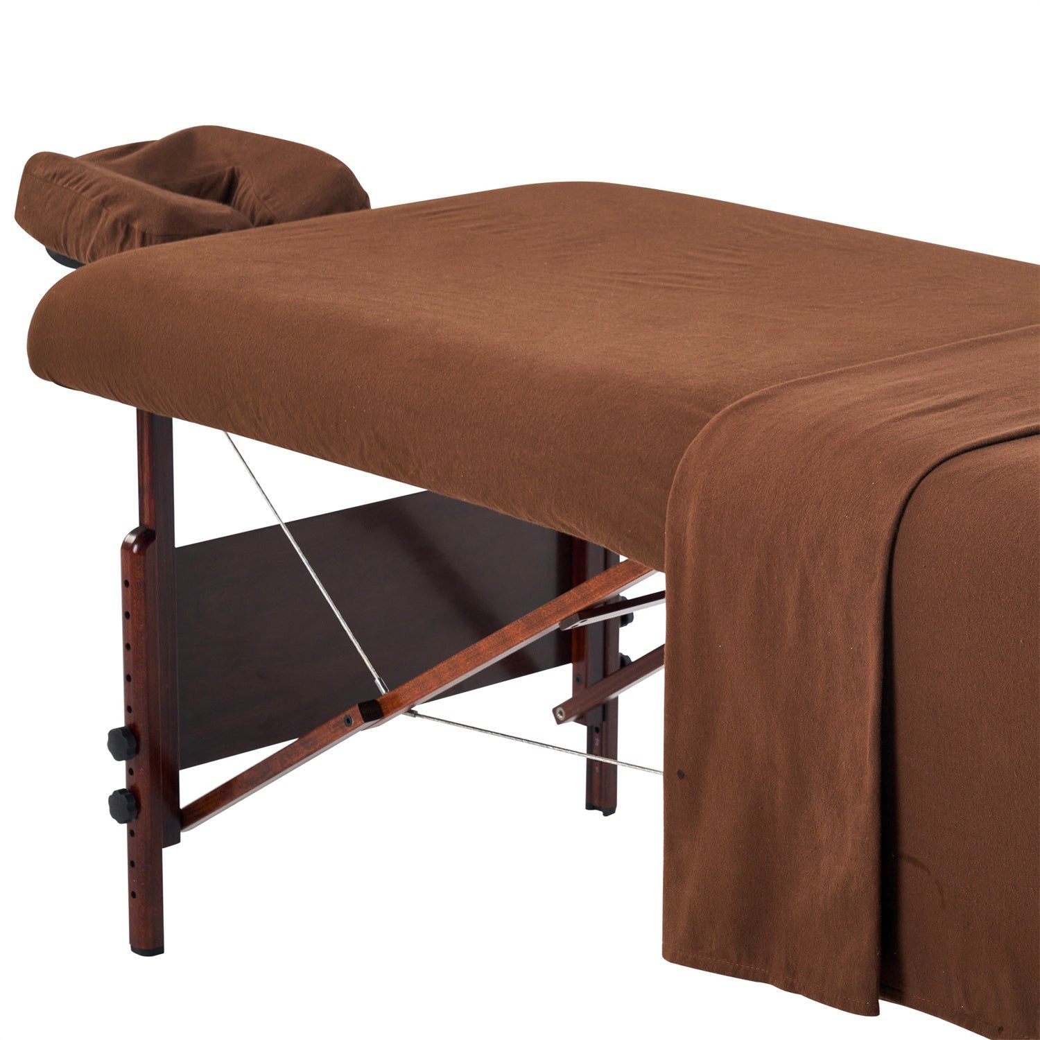 Master Massage flanellen 3-delige set hoeslaken, laken en kussensloop voor massagetafel, salon, katoen - lila