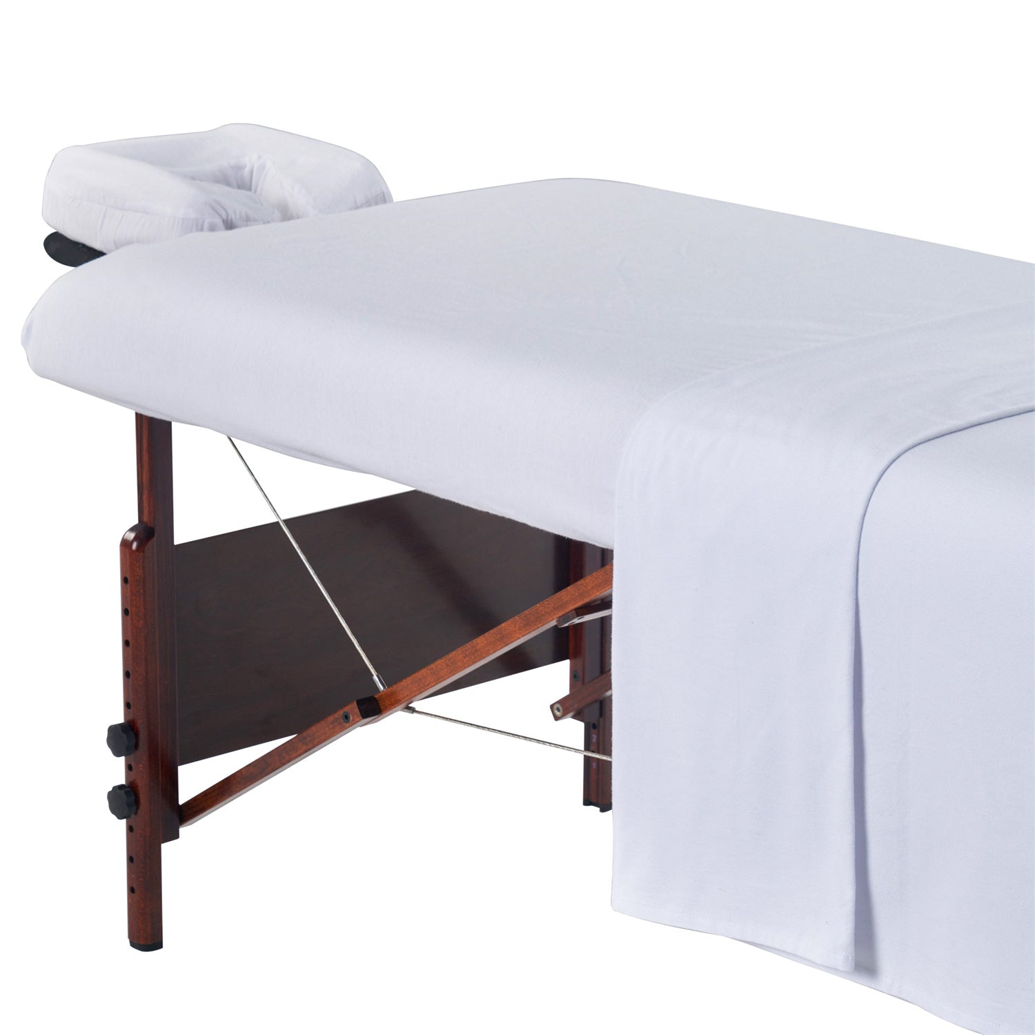 Master Massage flanellen 3-delige set met hoeslaken, laken en kussensloop voor massagetafel, katoen voor salon - donkerbruin
