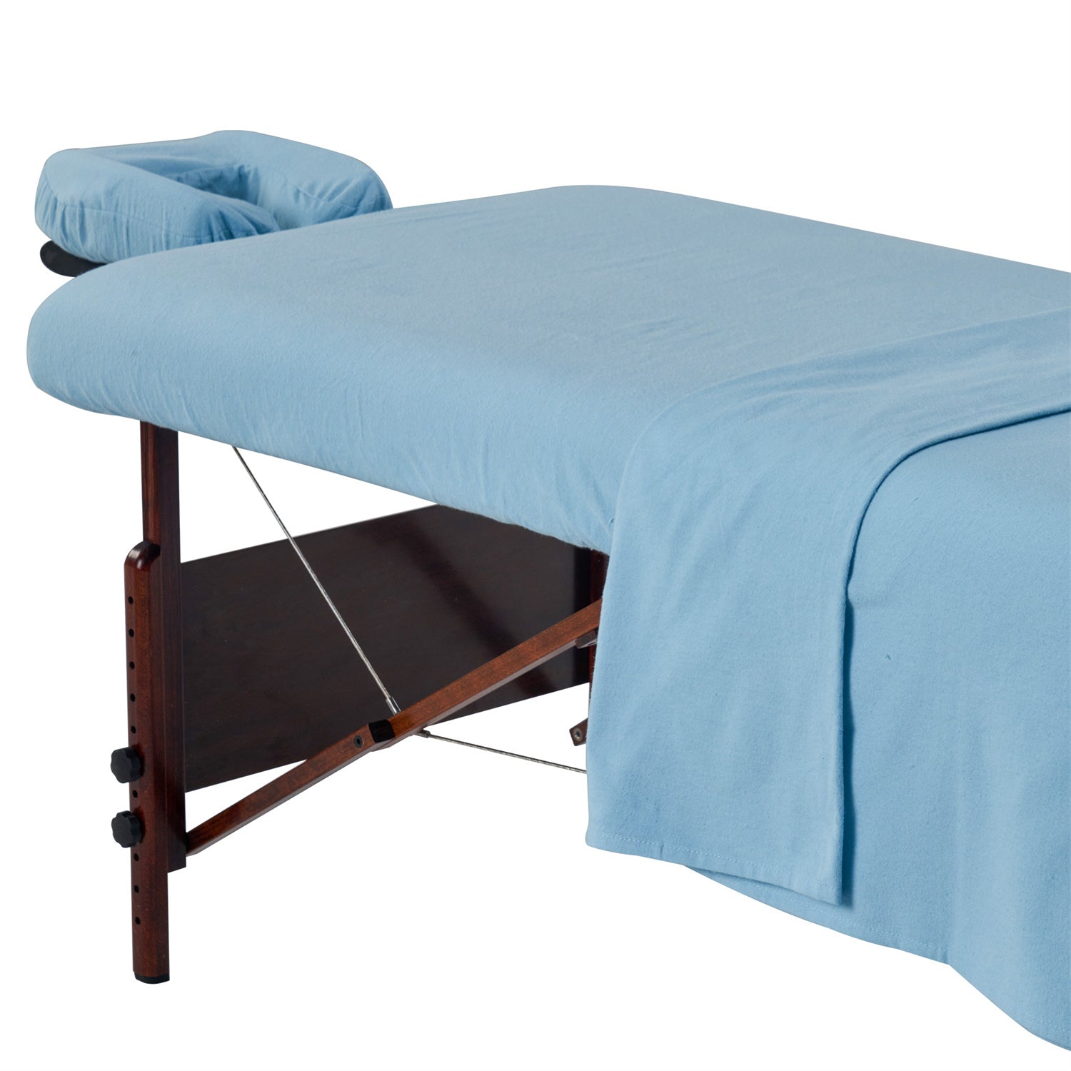 Master Massage flanellen 3-delige set met hoeslaken, laken en kussensloop voor massagetafel, katoen voor salon - donkerbruin