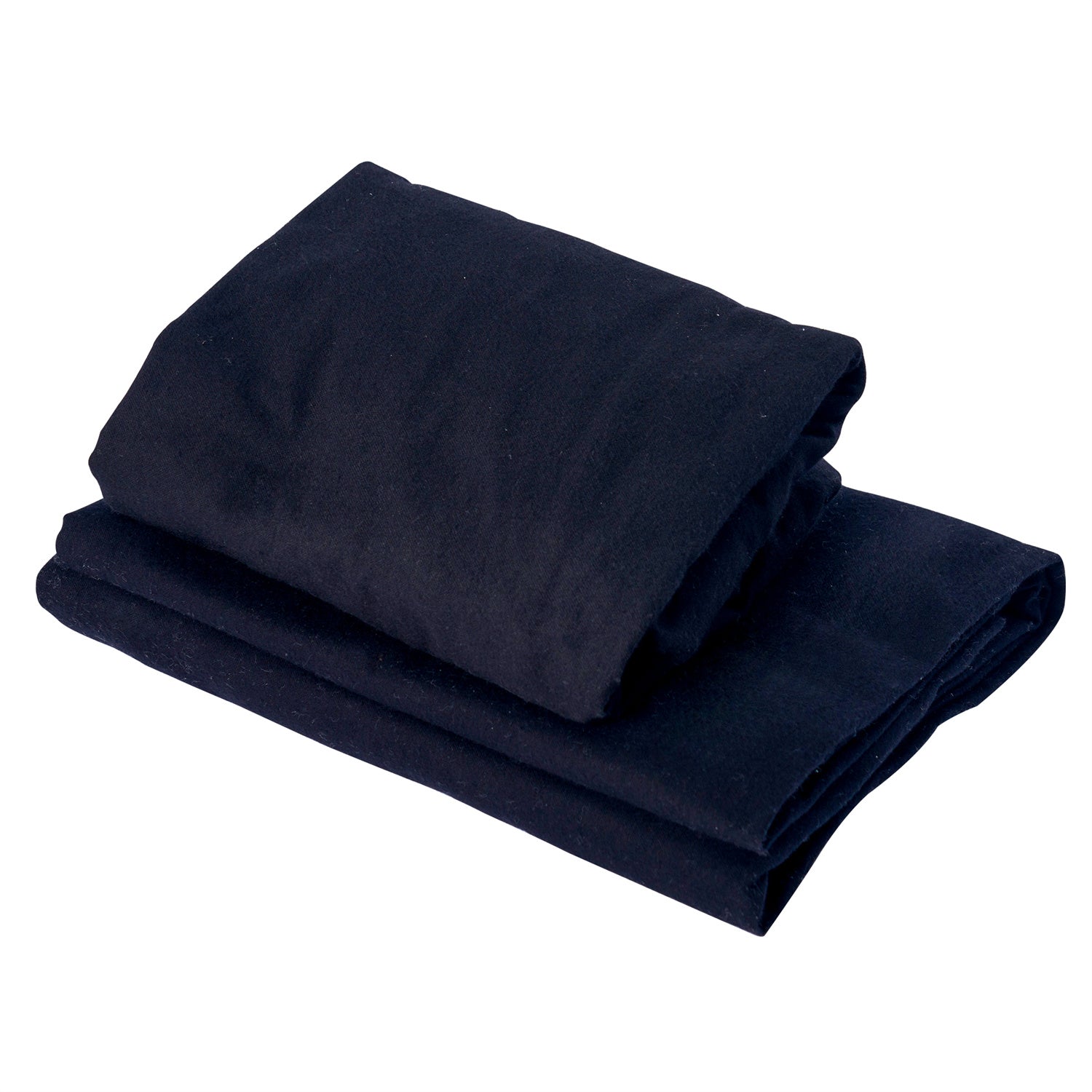 Master Massage flanellen 3-delige set met hoeslaken, laken en hoofdkussenhoes voor massagetafel in salon, katoen - zwart