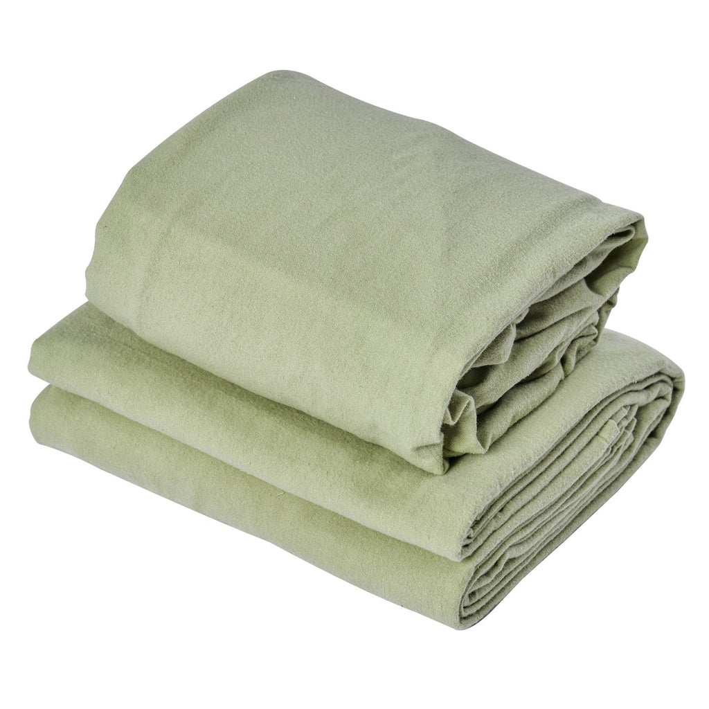 Master Massage flanellen 3-delige set: hoeslaken, laken en kussensloop voor massagetafel in de salon, katoen - mint