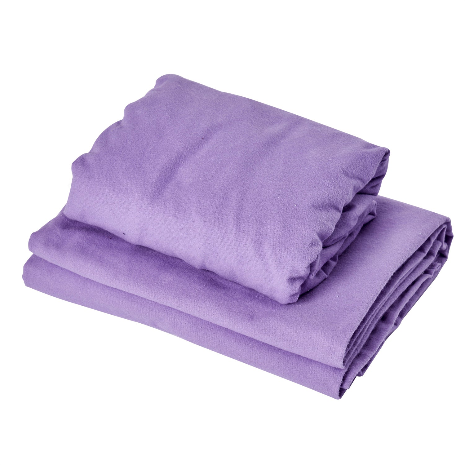 Master Massage flanellen 3-delige set hoeslaken, laken en kussensloop voor massagetafel, salon, katoen - lila