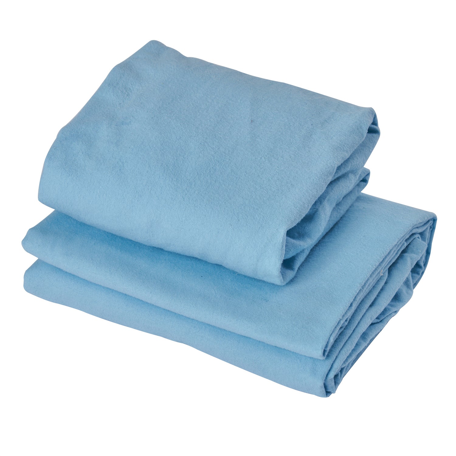 Master Massage Flanel 3-delige set overtrek, hoeslaken, laken, kussensloop voor massagetafel salon katoen - hemelsblauw