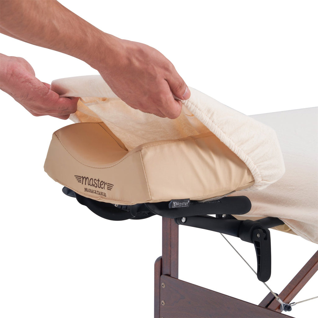 Master Massage flanellen 3-delige set met hoeslaken, laken en kussensloop voor massagetafel, katoen voor salon - donkerbruin