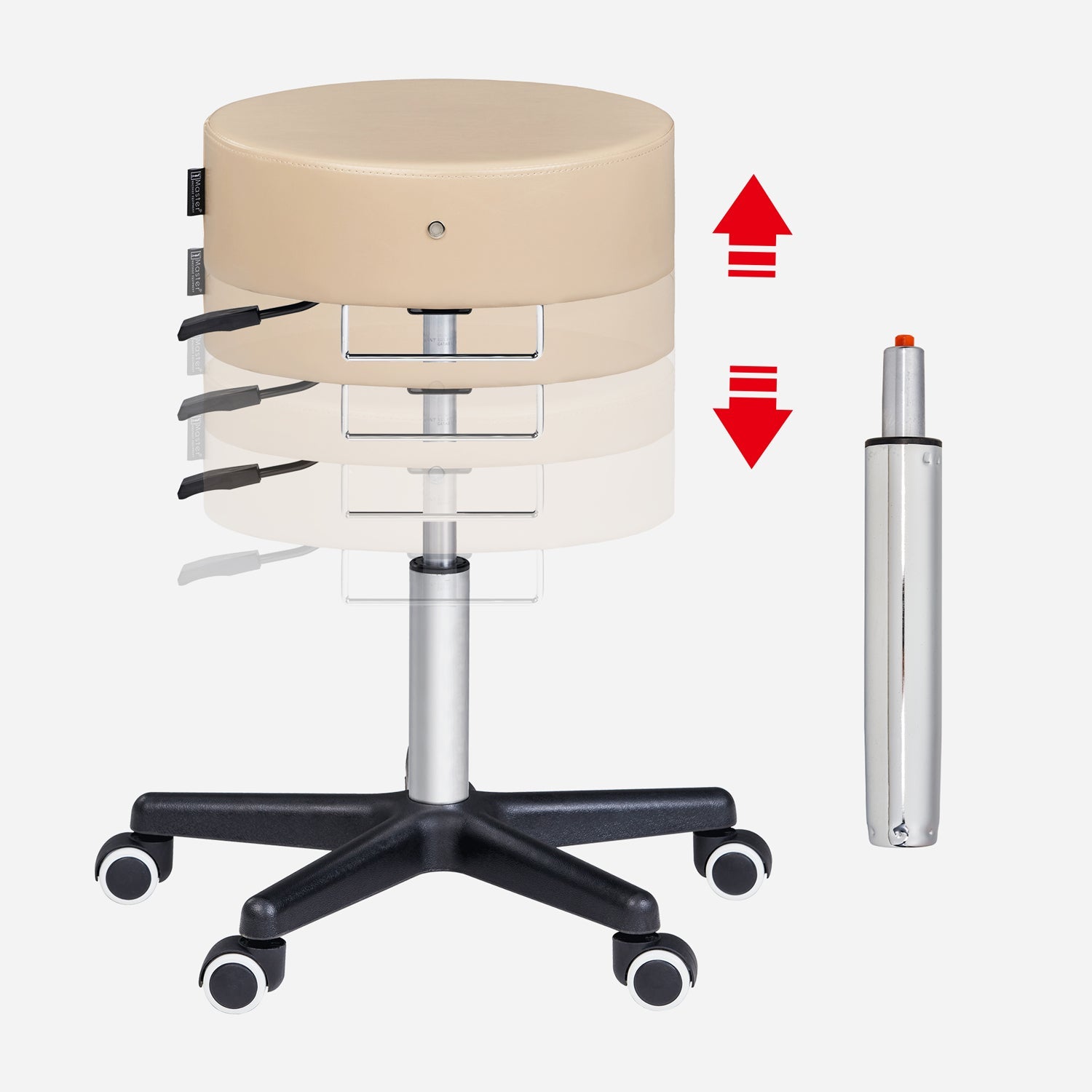 Master Massage Costco™ glijdende rolkruk draaikruk cosmetische kruk beige