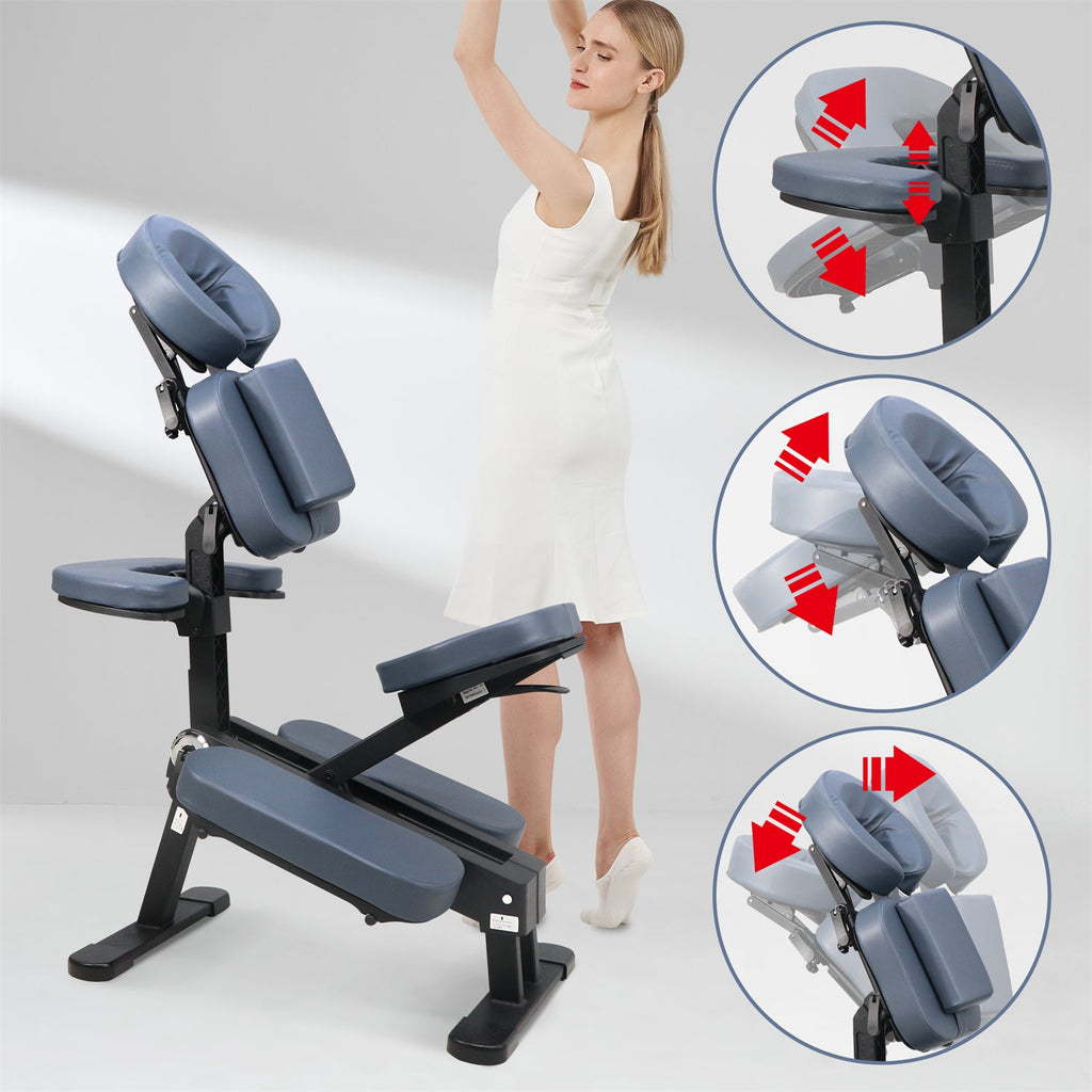 Master Massage Gymlane mobiele massagestoel inklapbaar koningsblauw