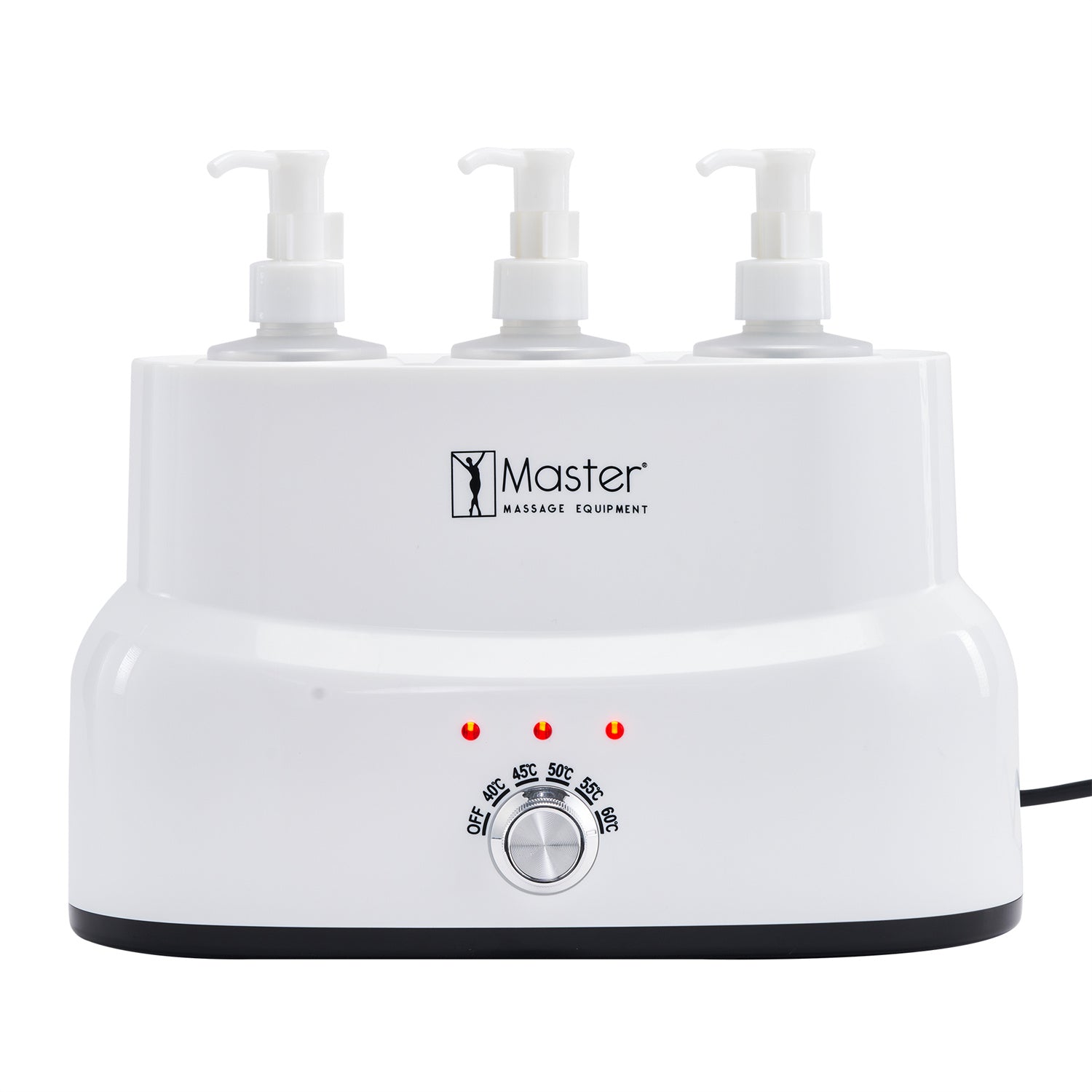 Master Massage 3-delige set massageolieverwarmer crème- en lotionverwarmer met dispenser