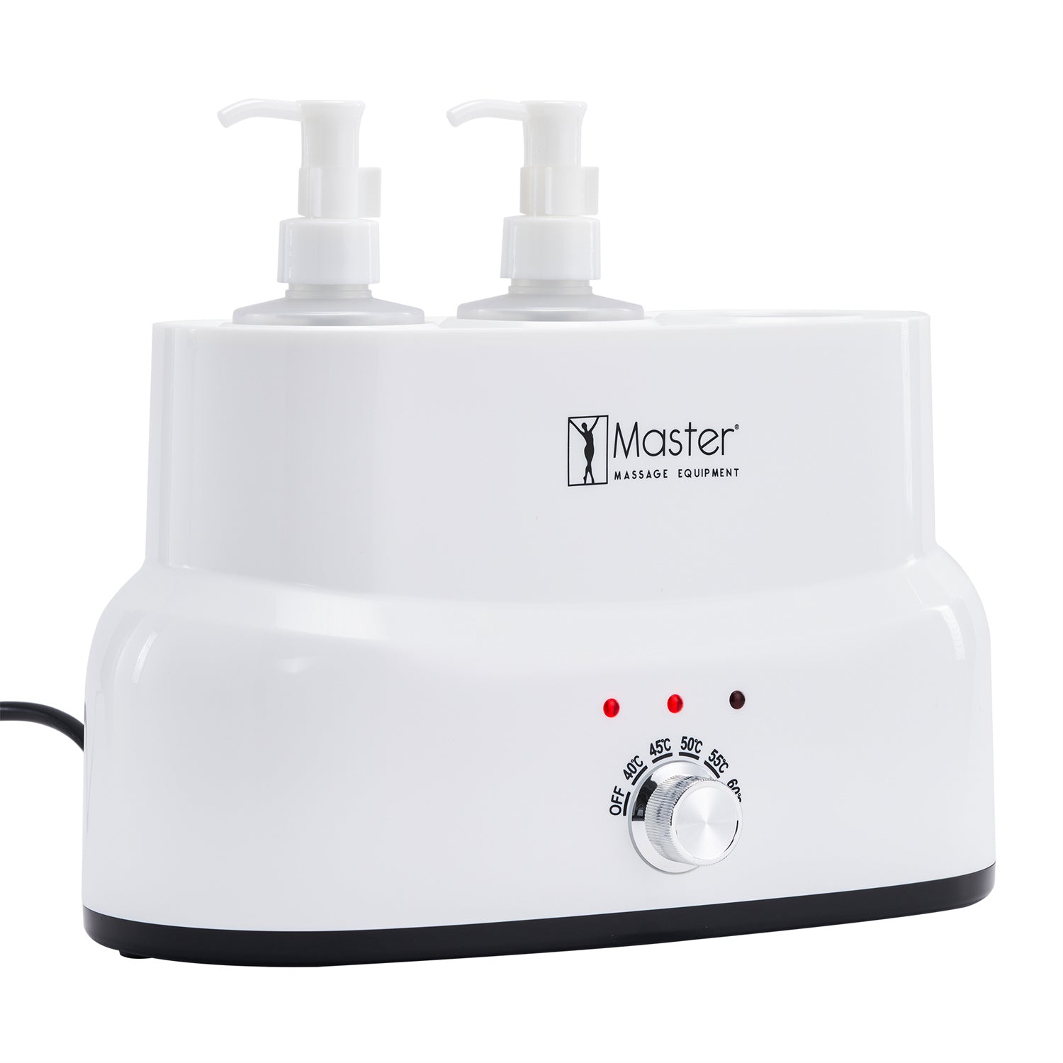 Master Massage 3-delige set massageolieverwarmer crème- en lotionverwarmer met dispenser