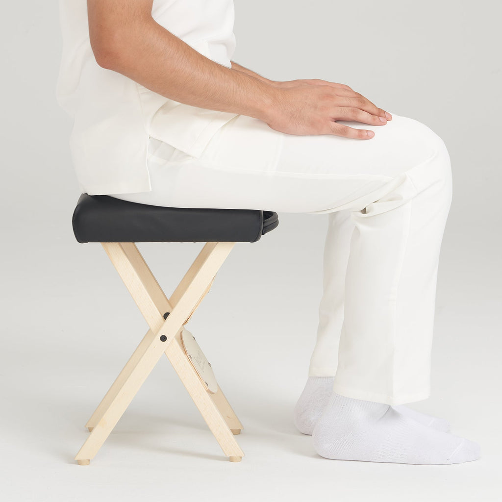 Master Massage mobiele inklapbare kruk inklapstoel cosmetische kruk - zwart