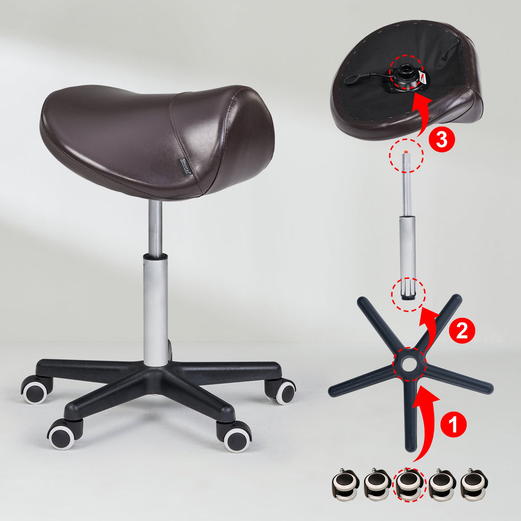 Master Massage zadelkruk rolkruk cosmetische kruk bruin