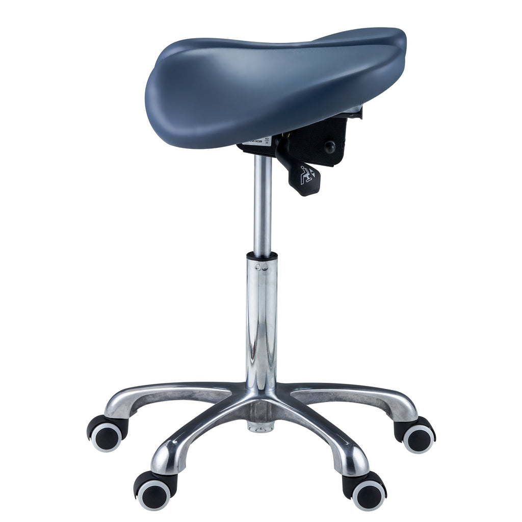 Master Massage Berkeley™ ergonomische zadelkruk op wielen met gesplitste zitting, in hoogte verstelbaar, met twee kantelopties, koningsblauw
