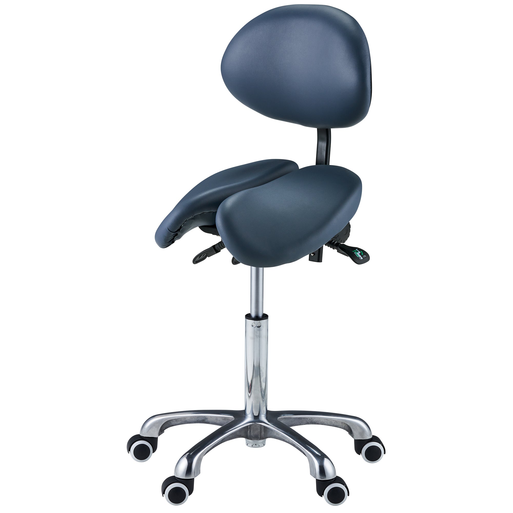 Master Massage Berkeley™ zadelkruk rolkruk met rugleuning in split-seat-stijl met twee kantelopties koningsblauw