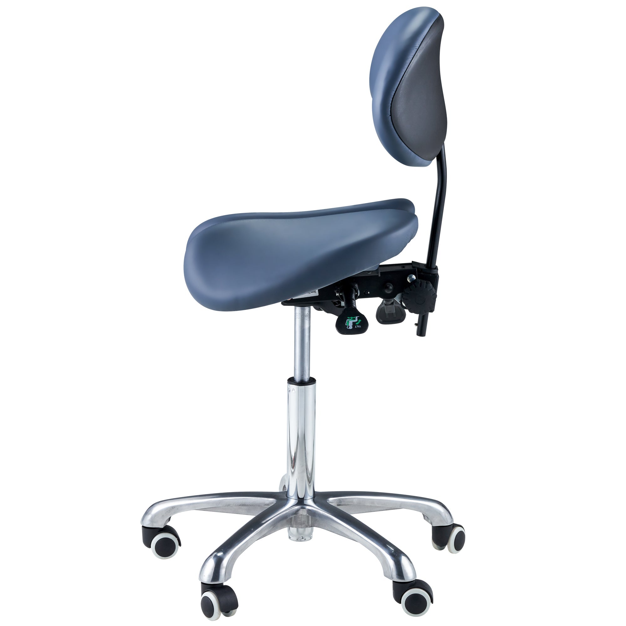Master Massage Berkeley™ zadelkruk rolkruk met rugleuning in split-seat-stijl met twee kantelopties koningsblauw