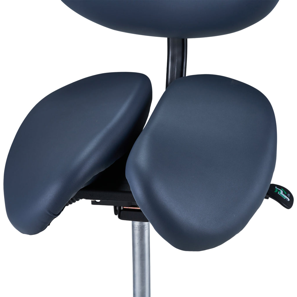 Master Massage Berkeley™ zadelkruk rolkruk met rugleuning in split-seat-stijl met twee kantelopties koningsblauw