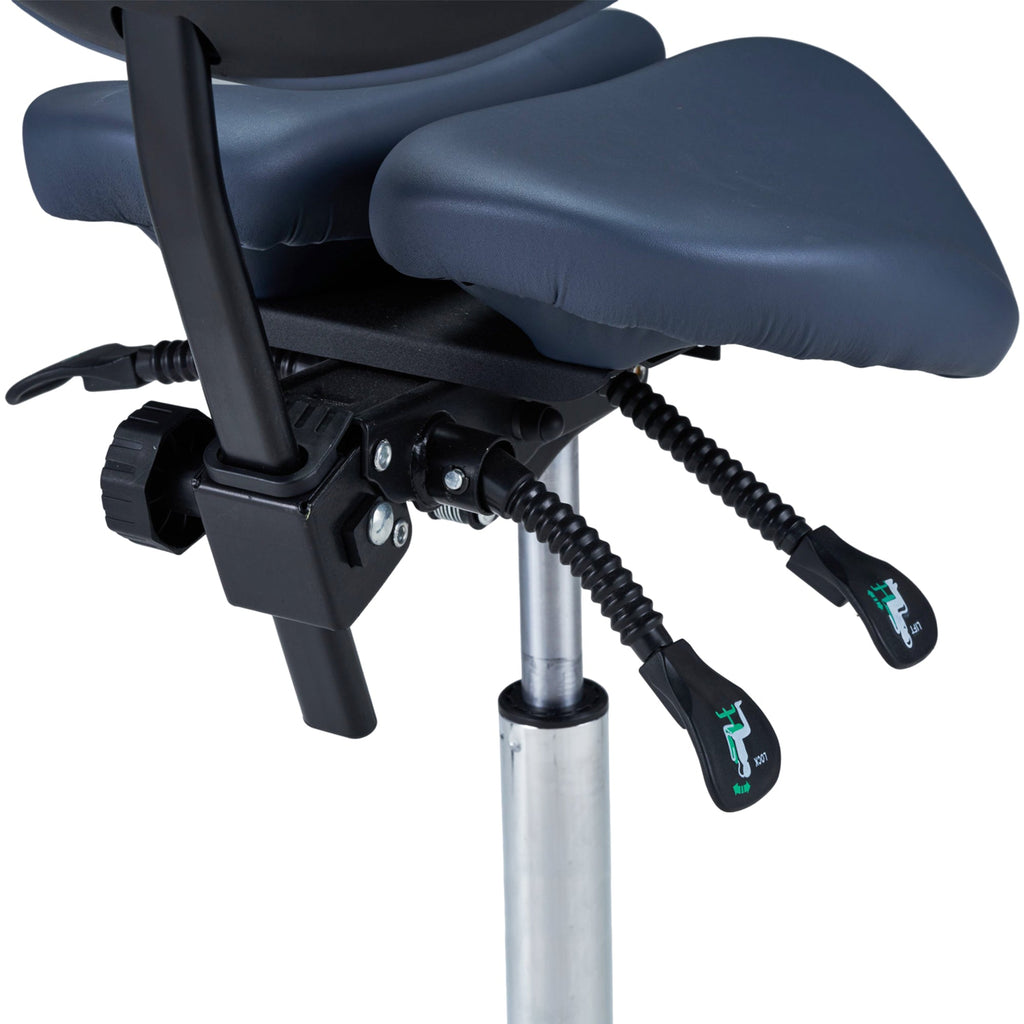 Master Massage Berkeley™ zadelkruk rolkruk met rugleuning in split-seat-stijl met twee kantelopties koningsblauw