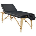 MT Massage 76 cm Midas™ kantelbare mobiele salon-massagetafel met rugleuning en inklapbaar houten onderstel - koningsblauw