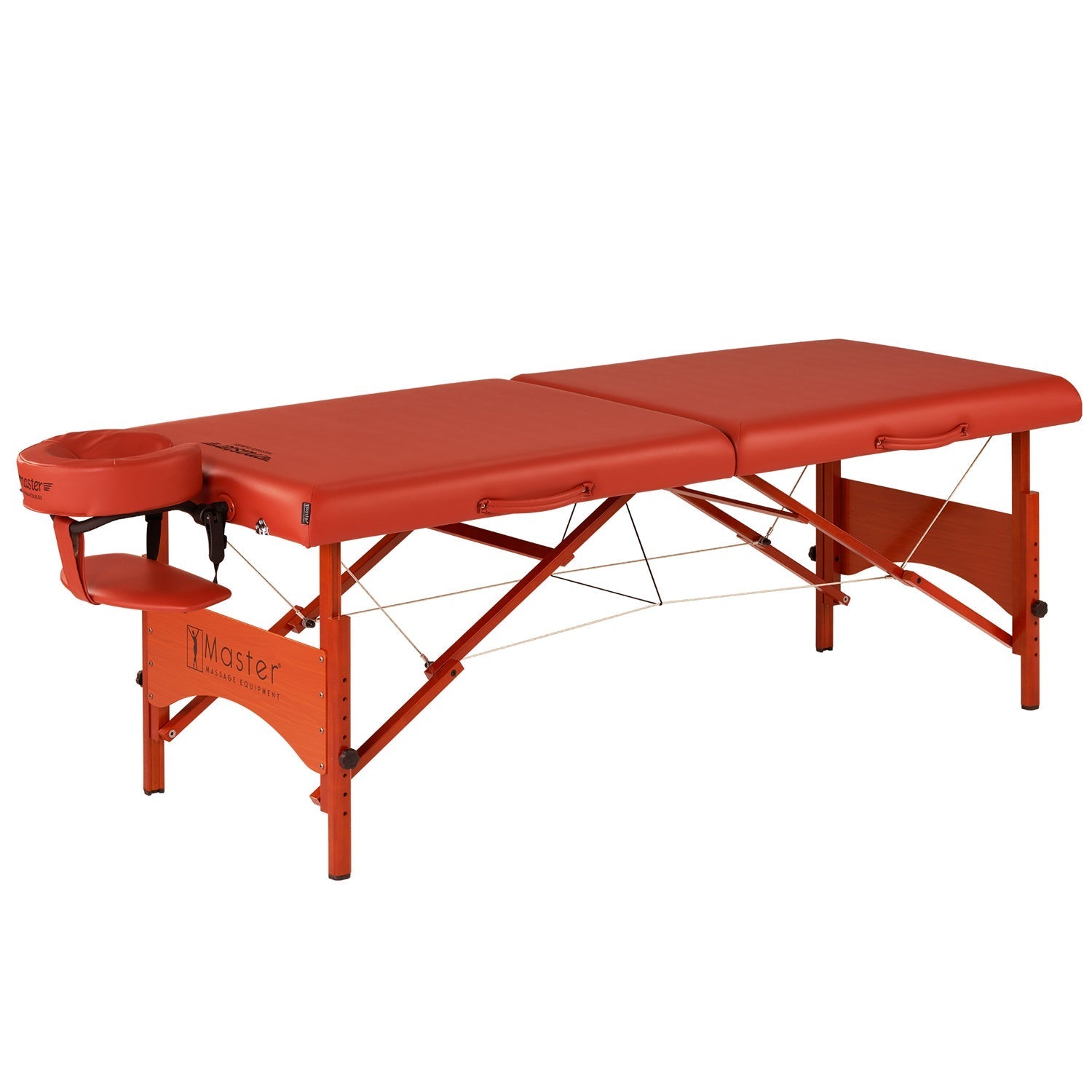 Master Massage Fairlane™ mobiele massagetherapietafel met sfeerverlichtingspakket en inklapbaar houten frame - kaneel