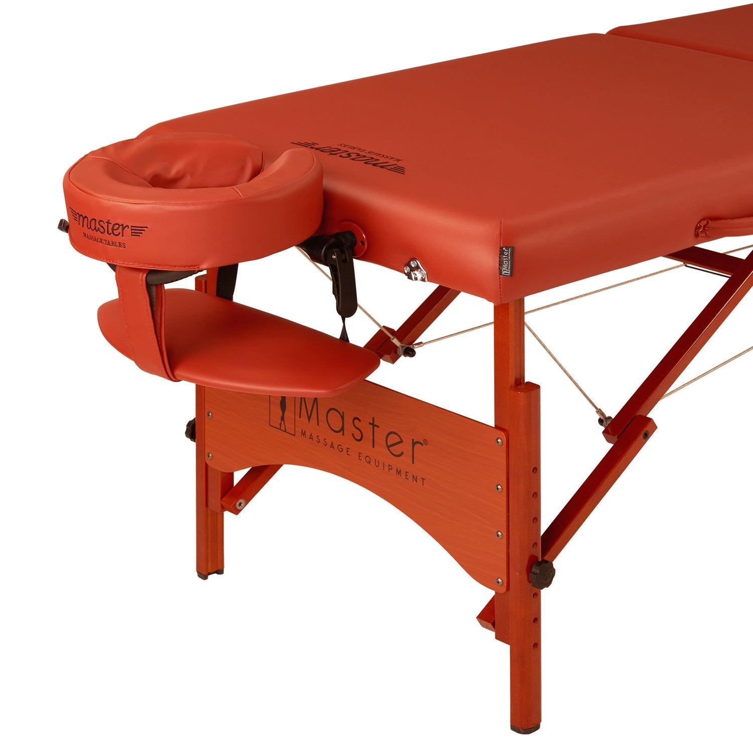 Master Massage Fairlane™ mobiele massagetherapietafel met sfeerverlichtingspakket en inklapbaar houten frame - kaneel