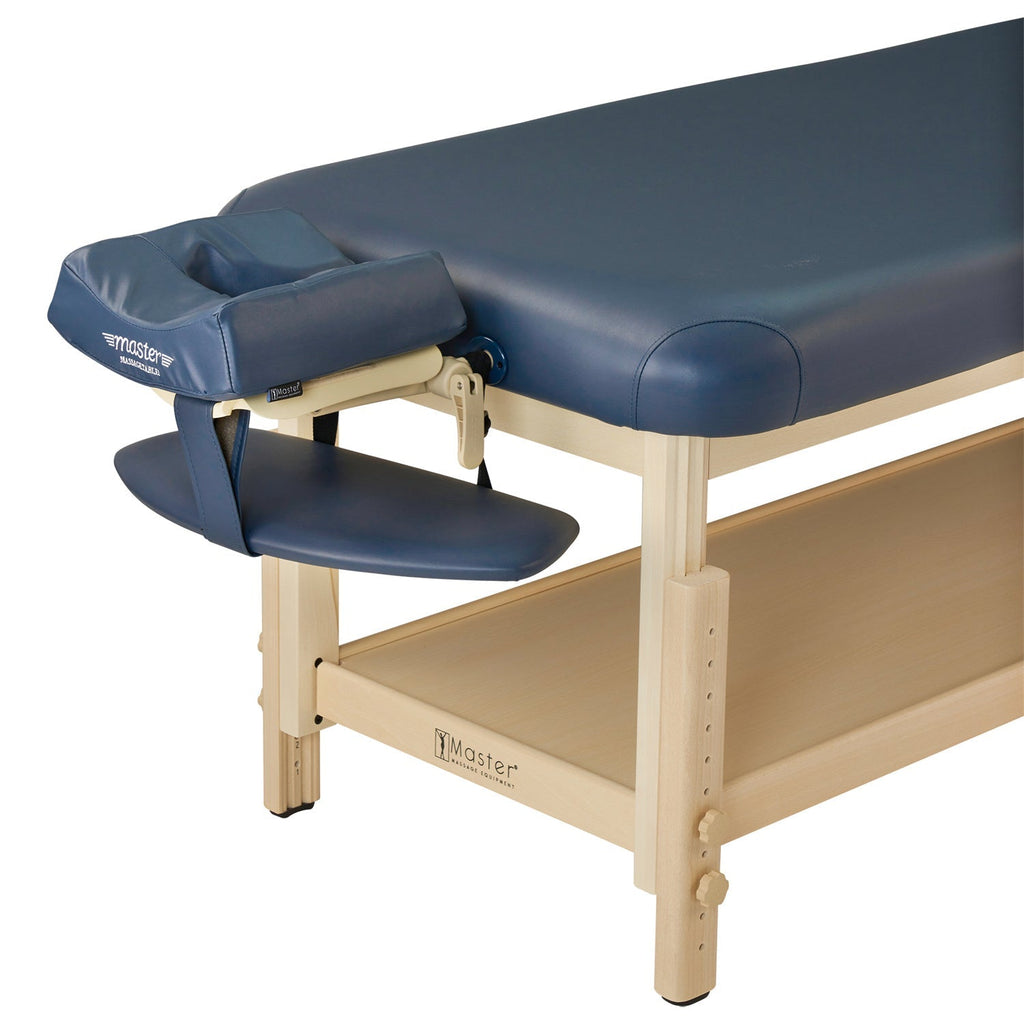 Master Massage 76 cm Laguna™ stationaire massagetherapietafel met sfeerverlichting, koningsblauw