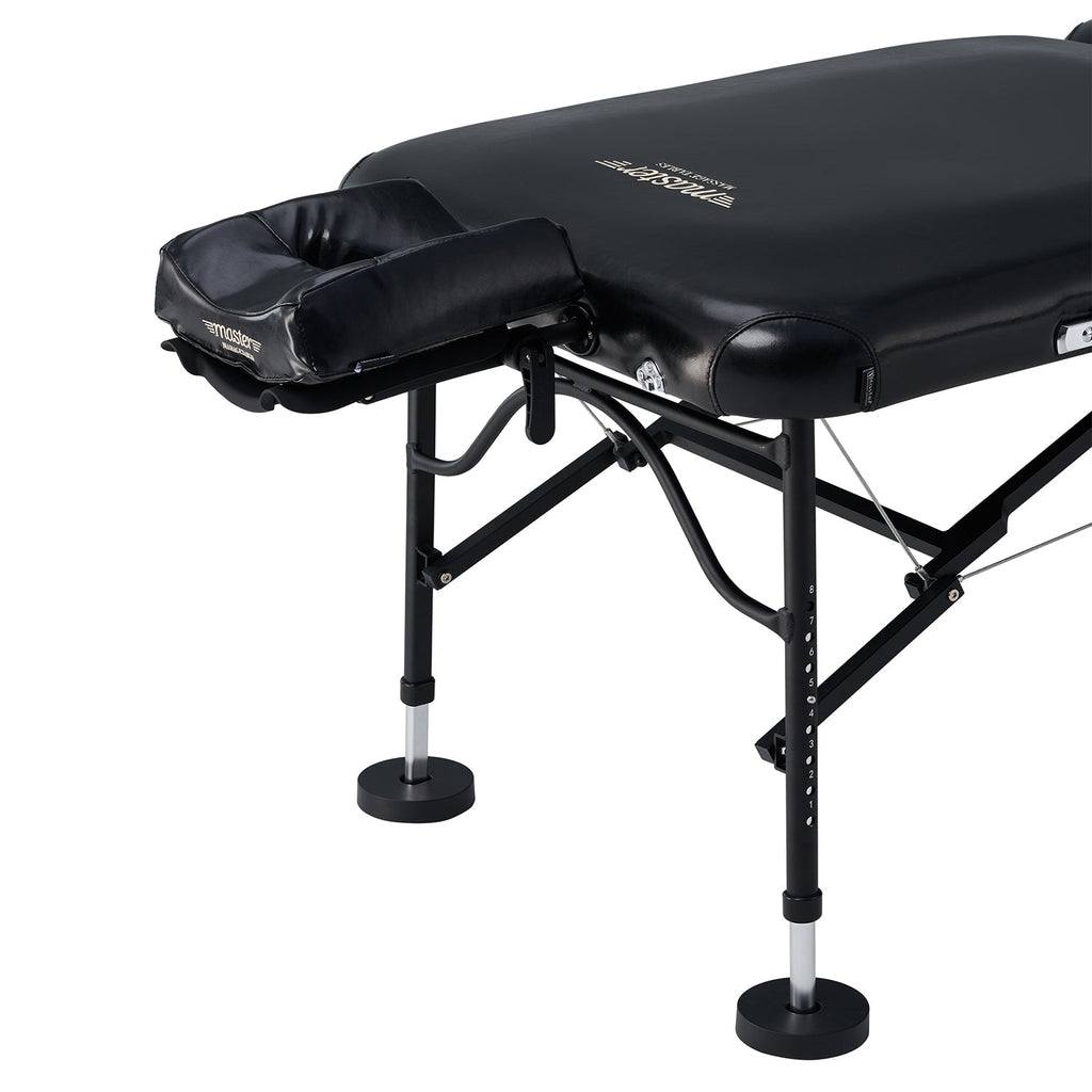 Master Massage 76cm Stratomaster™ mobiele massagetafel met NanoSkin™ en inklapbaar aluminium frame - zwart