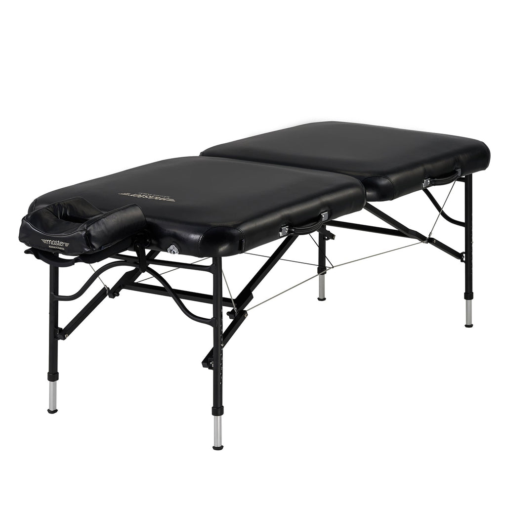 Master Massage 76cm Stratomaster™ mobiele massagetafel met NanoSkin™ en inklapbaar aluminium frame - zwart