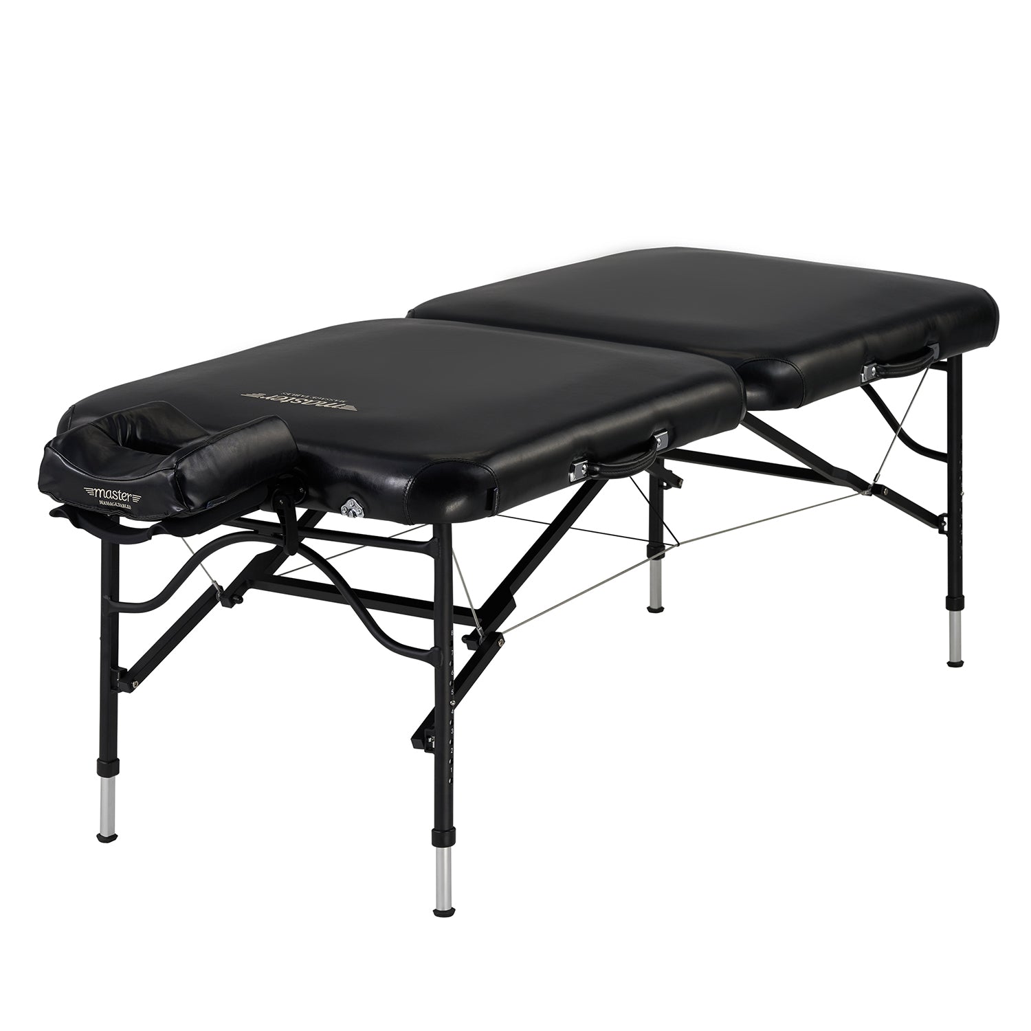 Master Massage 76cm Stratomaster™ mobiele massagetafel met NanoSkin™ en inklapbaar aluminium frame - zwart