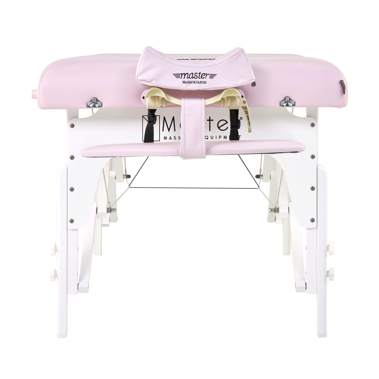 Master Massage Montclair™ mobiele massagetafel met sfeerverlichtingspakket, traagschuim en inklapbaar houten frame - kristalroze